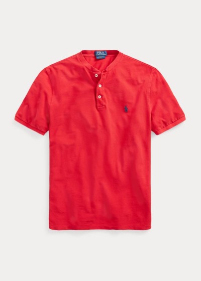 Henley Polo Ralph Lauren Hombre Rojos - Featherweight Mesh - QCGNZ2570